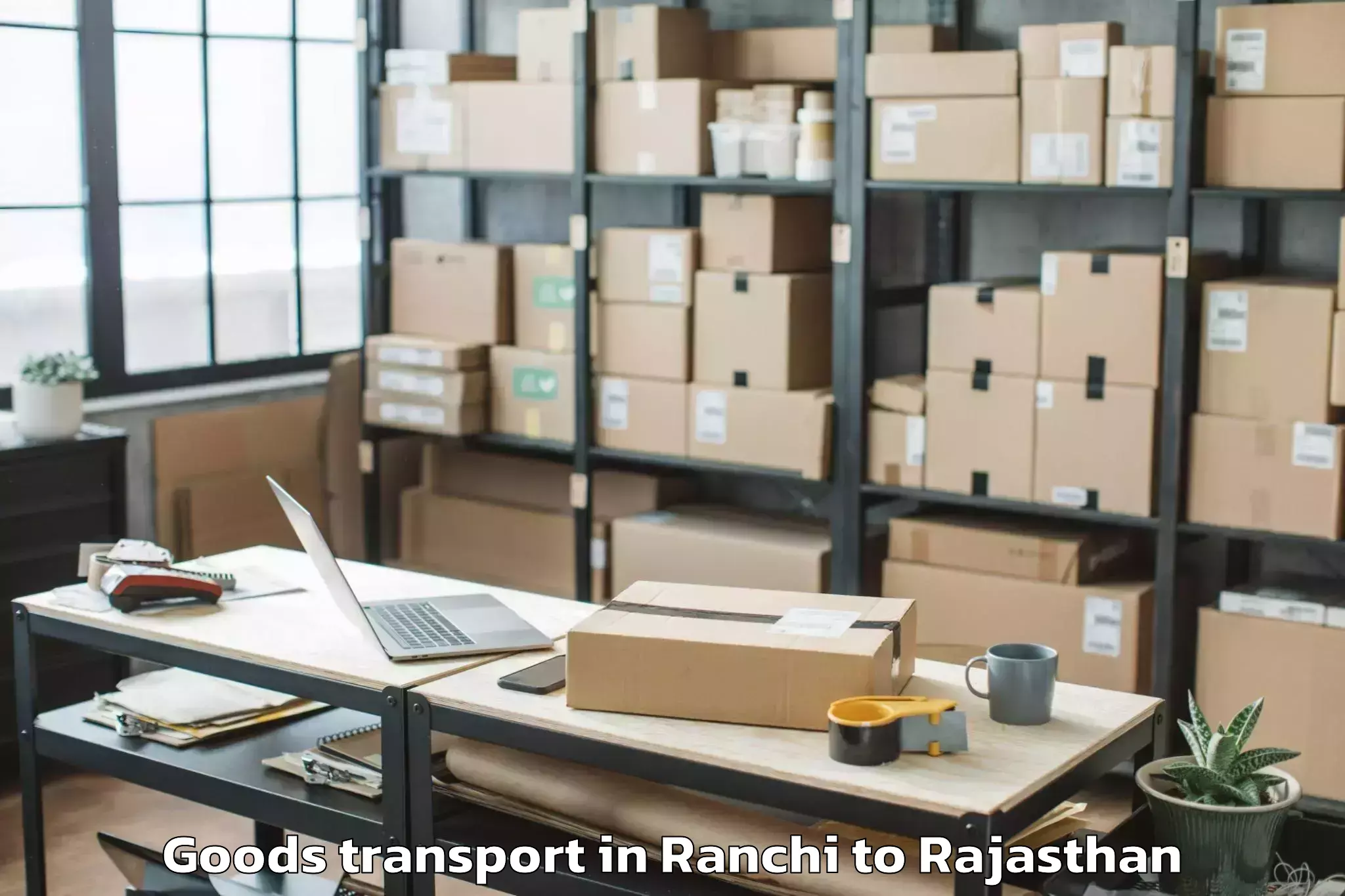 Easy Ranchi to Madhav University Pindwara Goods Transport Booking